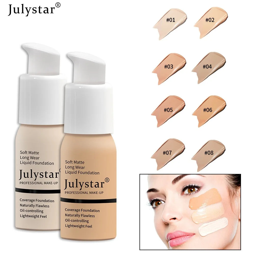 New Long Lasting Liquid Foundation Waterproof Oil Control Full Coverage Concealer Brighten Matte Moisturizing Primer Makeup Base