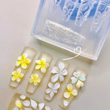 3D Silicone Flower Nail Art Carving Mold Acrylic Hibiscus Floral Five-Petal Blossom DIY Nail Art Decoration Transparent Template