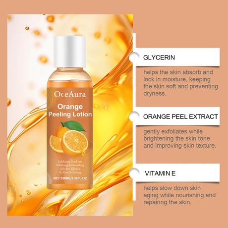 Gentle Peel-off Body Oil, Orange Exfoliating Gel Lotion, Tearable Mask For Dead Skin, Leaves Skin Smooth, Fun Skincare Ritual