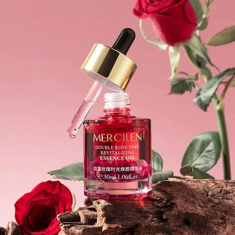 1/2/3pcs 30ML Double Rose Petal Radiance Essence Oil Facial Care Tightening Moisturizing Brightening Face Serum Korean Skin Care