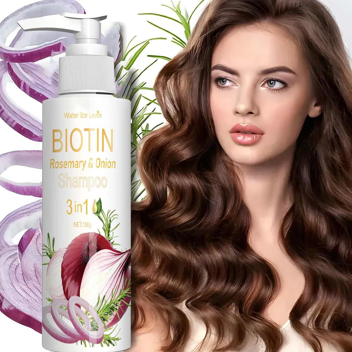 Daily Use Biotin Onion Rosemary Shampoo Gentle Mild Formula Clean Scalp Impurities Support Long Term Healthy Hair Growth 150g