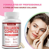 Multi-Type Collagen Complex Capsules, Natural Collagen Peptides Supplement, Support Skin Radiance, Hair, Nail & Joint Health