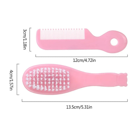 Baby Hair Brush & Comb Set Children Hair Brush Soft Nylon Bristle Cradle Caps Hair Brush for Toddler Infant  Massage