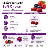 Hair Growth Gummies with Biotin and Vitamins C and E Support Hair Skin and Nails Health Mixed Berry Flavor 60 Gummies
