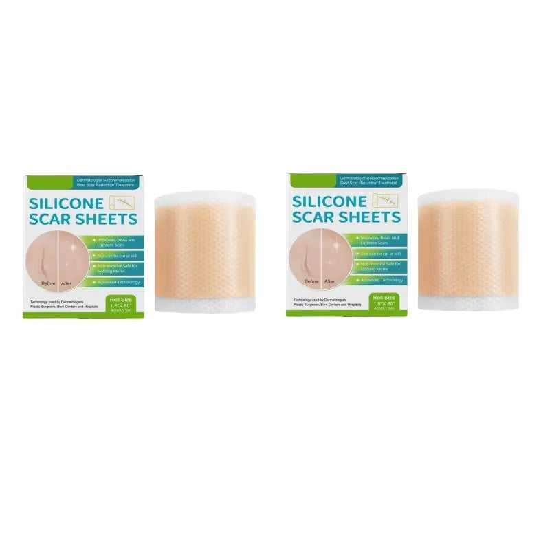 1 Roll /2 Roll Silicone Scar Sheets , 4cmX150cm Self-Adhesive Scar Cover Tape Reusable and Effective Skin Care Strips
