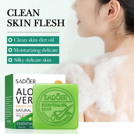 1/2PCS SADOER Aloe Facial Soap Face Wash Foam Facial Cleanser Moisturizing Hydrating Oil Control Body Bathing Handmade