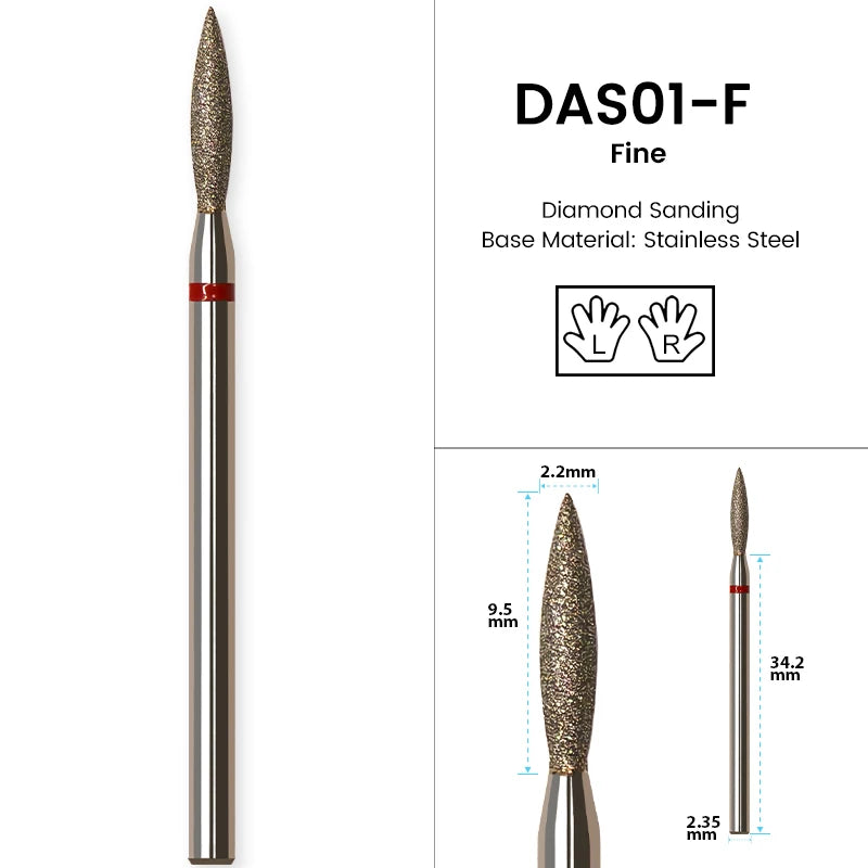 Diamond Ceramic Nail Drill Bits Milling Cutter For Manicure Left Right Rotary Cuticle Files Buffer DIY Nails Accessories Tools
