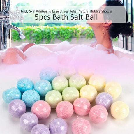 5Pcs Organic Bath Bombs Natural Mini Handmade Bathing Foot Spa Bomb Rich Essential Oils Moisturizing Dry Skin Relaxing Scents