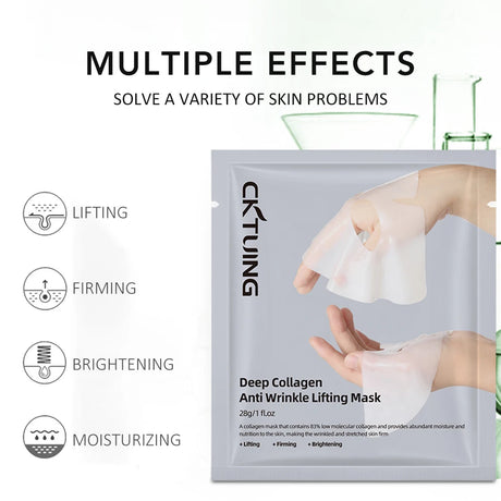 5PCS Collagen Face Masks Deep Hydrating Moisturizing Brightening Firming Skin Facial Masks Split Sheet Mask Korean Skin Care