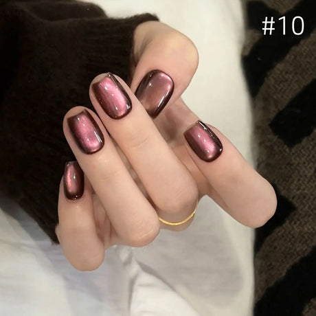 12ml 1-21pcs Brown Gold Cat Eye Gel Nail Polish Hot Selling Winter Whitening Magnet Gel Polish Gold Nails Nail Supplies Nail Art