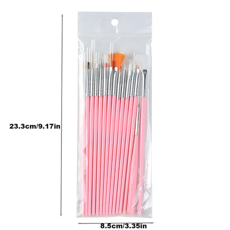 15pcs Fine Detail Paint Brush Set - Miniature Paint Brush for Detailing & Art Painting - Acrylic,Watercolor,Nail Art & Tools