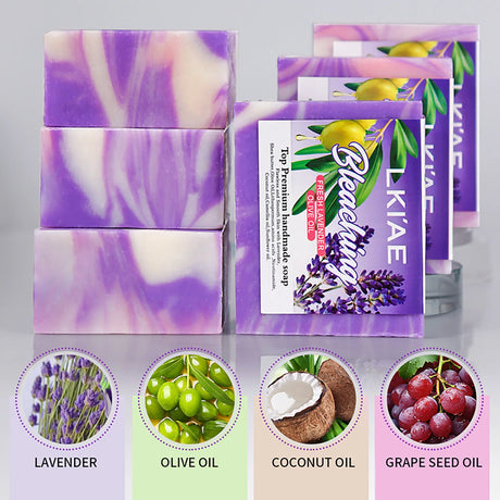 Fresh Lavender Oil Soap Bar, Whitening, Reduce Acne, Smooth Skin, With Niacinamide, Glutathione, For All Skin Types, 150g/5.3 oz