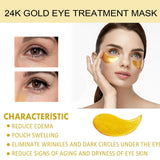 24k Gold Under Eye Patches Pure Gold Anti-Aging Under Eye Mask Removal Eyebags Moisturizing Firming Eye Patches Anti Dark 60pcs