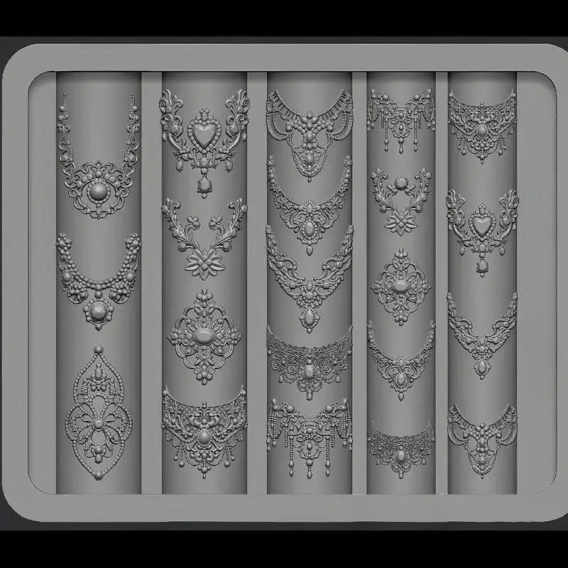 3D Silicone Nail Art Mold for DIY Manicure European Style Retro Lace Design Transparent Decorative Template