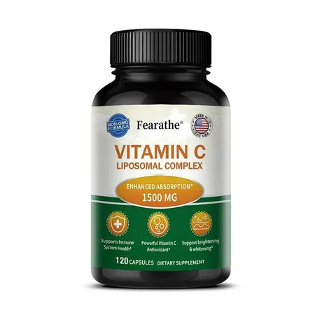 Liposomal Vitamin C Capsules - Powerful Antioxidant, Promotes Collagen Production, Skin Glow, Supports Heart, Immune Health