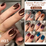 12ml 1-21pcs Brown Gold Cat Eye Gel Nail Polish Hot Selling Winter Whitening Magnet Gel Polish Gold Nails Nail Supplies Nail Art