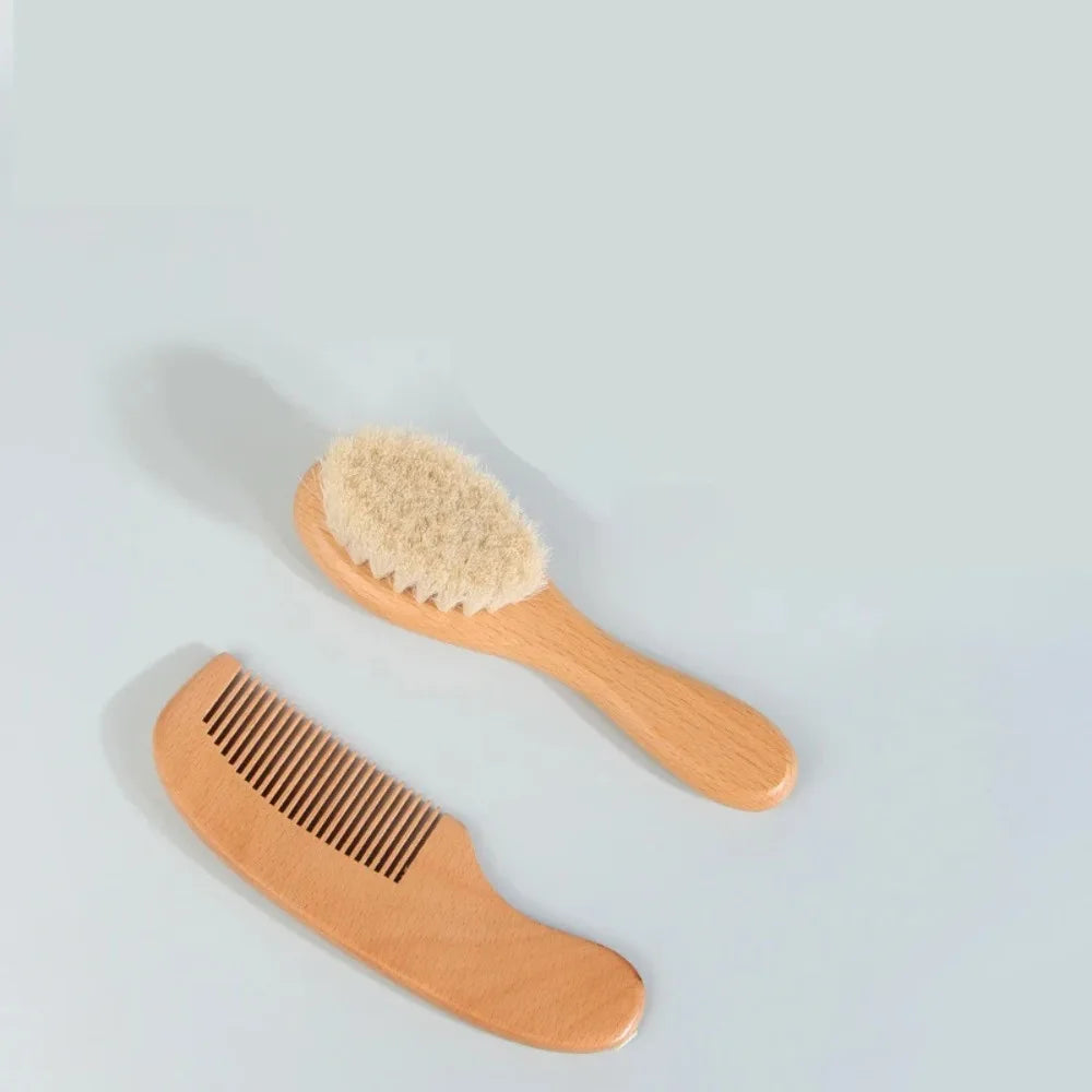 2pcs comb and brush set baby care beech wood brush and comb gift set TG183
