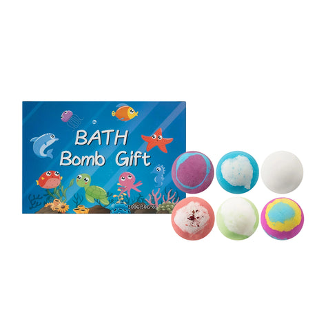 6-12PCS Bath Bombs Surprise Toy Inside Bath Bombs Natural Mega Bubbles Ocean Theme Skin Friendly Set Birthday Gift