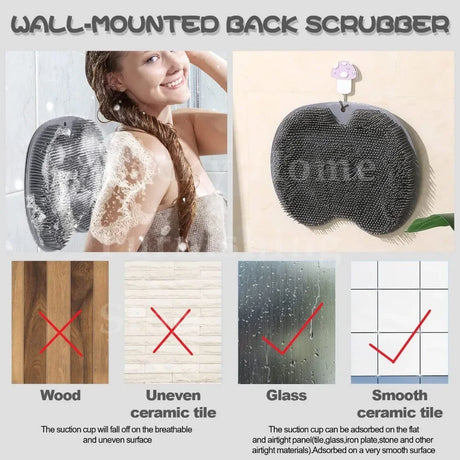 Silicone Foot Scrubber Exfoliating Bath Sponge Dead Skin Removal Bathroom Spa Accessories Foot Back Rubbing Non-slip Bath Mat