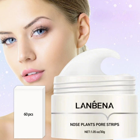 LANBENA Blackhead Remover Peel Off Mask Aloe Vera Extract Paper Plant Pore Strips Deep Clean Hydrating Pore Shrinking Mud Mask