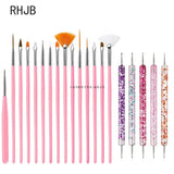 New 2025 Multiple nail art nail brush Design Tip Drawing Carving Dotting Nail Pen Builder Flat Liner Acrylic Gel Polish Manicure