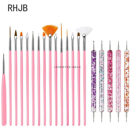 New 2025 Multiple nail art nail brush Design Tip Drawing Carving Dotting Nail Pen Builder Flat Liner Acrylic Gel Polish Manicure