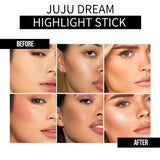 Glowy Highlighter Stick – Shimmer Finish, Waterproof, Long-Lasting, Easy Blend, Multi-Look, Face & Eye Contour, Skin-Friendly
