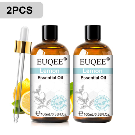 EUQEE 3.38FI.Oz. Aromatherapy Essential Oil For Reed Diffuser Humidifier-100ml Vanilla Lavender Cinnamon Lemon Essential Oils
