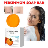 100g Persimmon Soap Bar Natural Handmade Facial Body Cleansing Soap Moisturizing Nourishing Gentle Exfoliating Daily Skincare