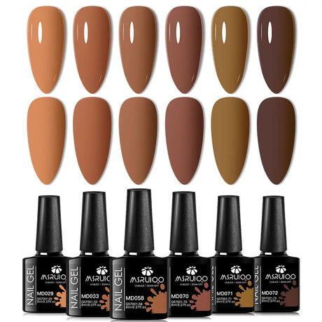 6pc All-Season Colors Gel Nail Polish Set UV LED Soak Off Nail Art Supplies Semi Permanent DIY Manicure Salon Nails Design