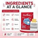 Docteat Vitality Energy Oral Strips with Caffeine and L-Theanine To Quickly Relieve Fatigue and Improve Concentration 7 Strips