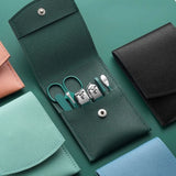 2023 New 7Pcs Portable Luxury Manicure Sets Pedicure Kits Colour Nail Clipper Set Personal Care Tools Eyebrow Scissors