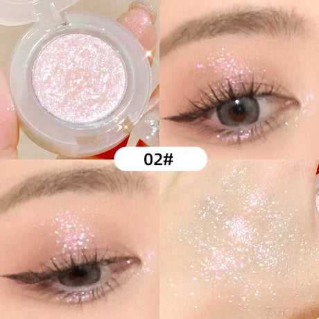 Monochrome Glitter Eyeshadow Pearlescent Highlighter Powder Makeup Diamond Eye Shadow Palette Bright Shiny Eye Makeup Cosmetics