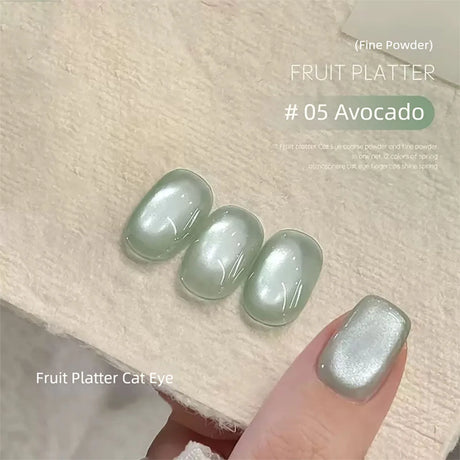 MN 1-20pcs 12ML Pink Gold Cat Eye Ocean Bubble Glass Beads Cat Eye Gel Nail Polish Blue Nails UV Light Nails Green Nails