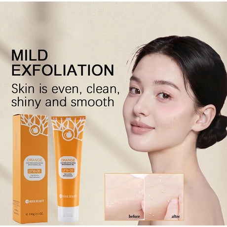 1/2/3pcs Orange Exfoliating Gel For Face, Deeply Cleanses & Moisturizes, Gently Removes Dead Skin & Pilling, Brightening Scrub