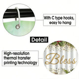 1/4pcs Complete Bathroom Set with Rose Blessing Printed Pattern, Elegant Modern Design for Home Decor, Shower Curtain