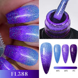 FOUR LILY 7ml Thermal Nail Gel Polish 3 Colors Changing Semi Permanent Soak Off UV/LED Nail Supplies Gel for Manicure Design