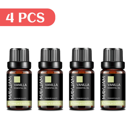 MAYJAM 4 Bottles Essential Oils Jasmine Lavender Eucalyptus Vanilla Sandalwood Frankincense Sweet Orange Patchouli Juniper Oil