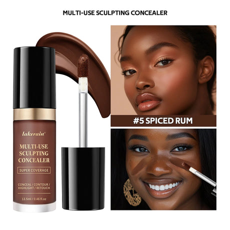Super Coverage Concealer Multi-Use Cream Oil Free Highlight Covers Dark Circles Long-lasting Natural Matte Finish Long Wear Make