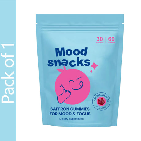 Saffron Gummies for Kids, with Passion Flower, Saffron Extract & GABA, Calm Mood Support Supplement for Focus & Relaxation, Mood