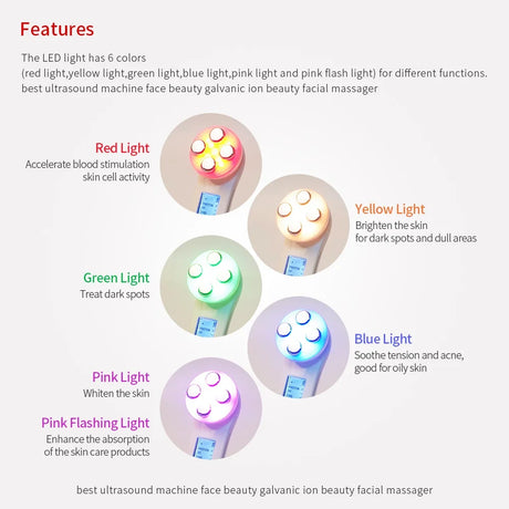 Face Lifting Machine EMS Micro-current Facial Skin Firm Massager LED Photon Rejuvenation Beauty Device