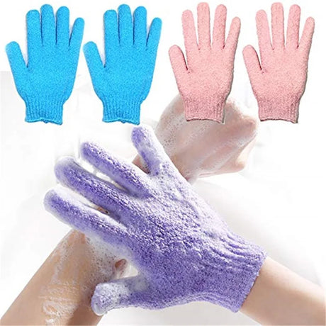 2pcs/6pcs/12pcs Reversible Exfoliating Shower Gloves, Body Scrub Gloves, ,Cleansing Tools Bath Towel Bath Products Back Scrub