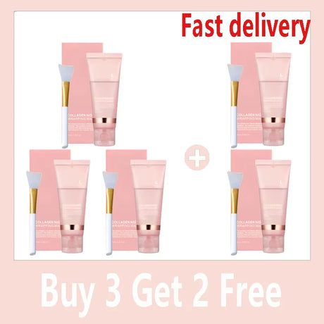 Collagen Facial Mask And Brush Set Rejuvenates Moisturizes Brightens Skin For Glowing Elasticity Korean Face Care Treatment