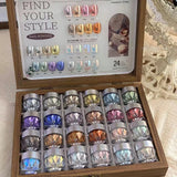 High-End Nail Art Set, 24 Colors Moonlight Mirror Powder Kit, Ultra-Fine Glitter, Japanese Style, Perfect for All Occasions