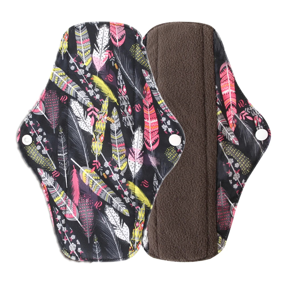 Washable Menstrual Pad Panty Liner Reusable Cloth Sanitary pad Hygienic and Soft Washable Charcoal Menstrual