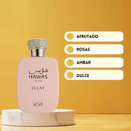 Rasasi Hawas Eclat for Women Eau de Parfum Spray, 3.4oz, Floral Fruity Perfume