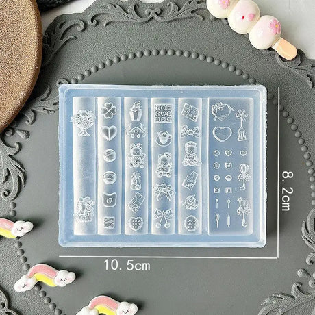 〔CC55〕3D Fruit Silicone Nail Mold Sweet Flower Petals Fairy Nails Templates DIY Nail Art Decor Manicure Template For Nail Charms