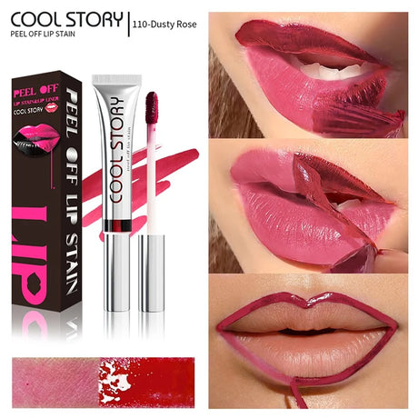 Black Brown Peel Off Lip Stain Transfer Proof Non-stick Cup Natural Lipgloss Lasting Waterproof Matte Tear-off Lip Tint Cosmetic