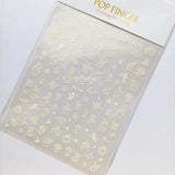 Sliver Bronzing 3D Christmas Nail Art Decoration Sticker Sparkly White Colorful Glitter Geometry Snowflake Winter Slider Foil