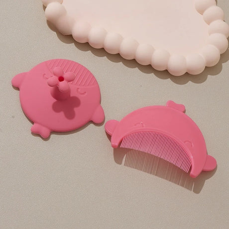 New Baby Hair Comb and Brush Cute Cartoon Whale Infant Soft Silicone Head Massage Comb Hair Cleaning Brush Newborn Bathing Tools